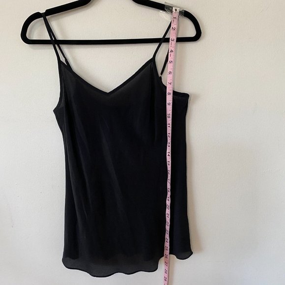 J Crew Black Sheer Chiffon V Neck Cami Tank Top XS Spaghetti Strap - Picture 4 of 7
